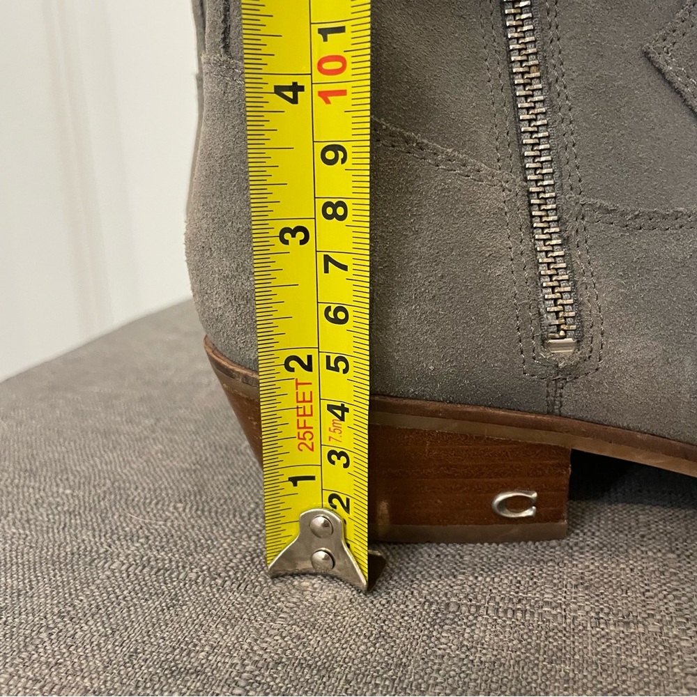 COACH Dani Suede Ankle Boot Western Style - Gray Size 8.5 - Picture 13 of 13